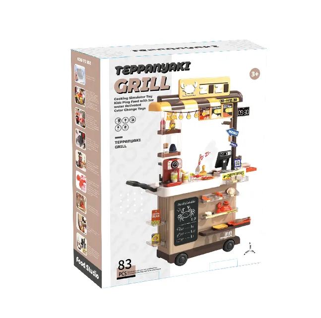 83Pcs Kids Pretend Teppanyaki Grill Kitchen Set