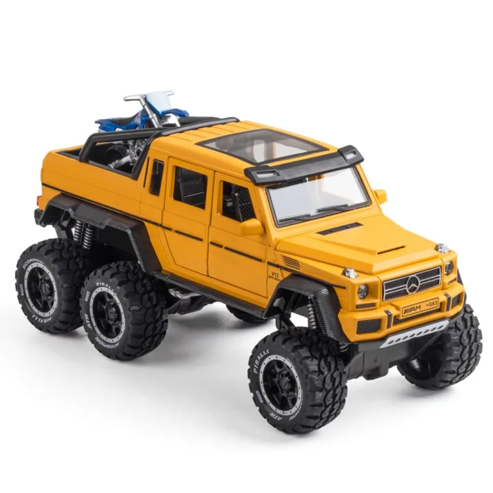 1:24 Diecast AMG G63 Pickup Model With Bike