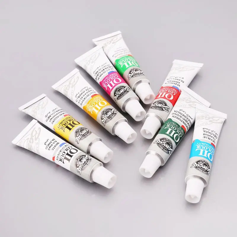 12Pcs Oil Color Paint Set With Artist Brush