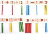 Wooden Montessori Counting Board With Colroful Sticks
