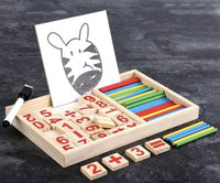 Wooden Montessori Counting Board With Colroful Sticks