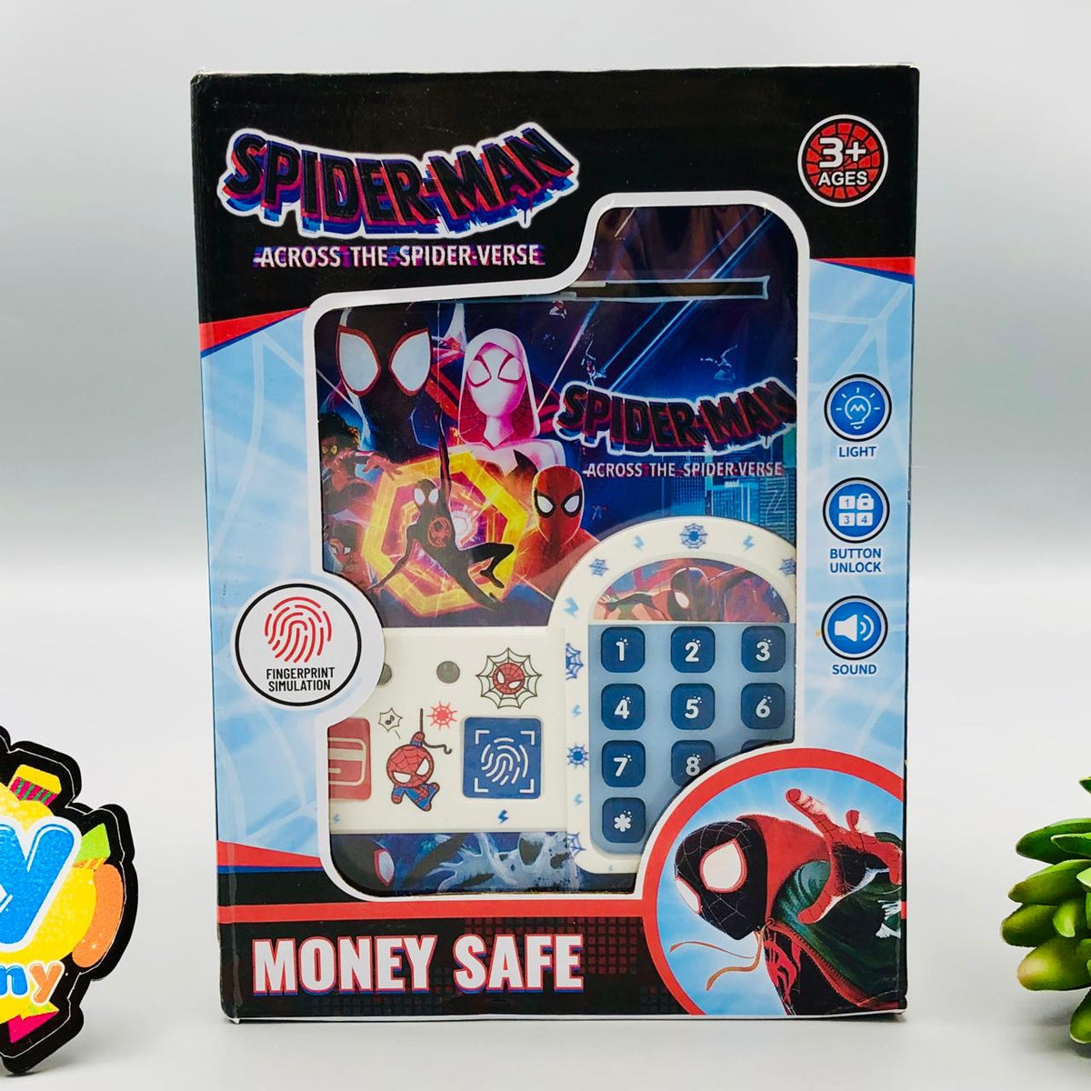 Spiderman Fingerprint & Swipe Card Unlock Piggy Bank