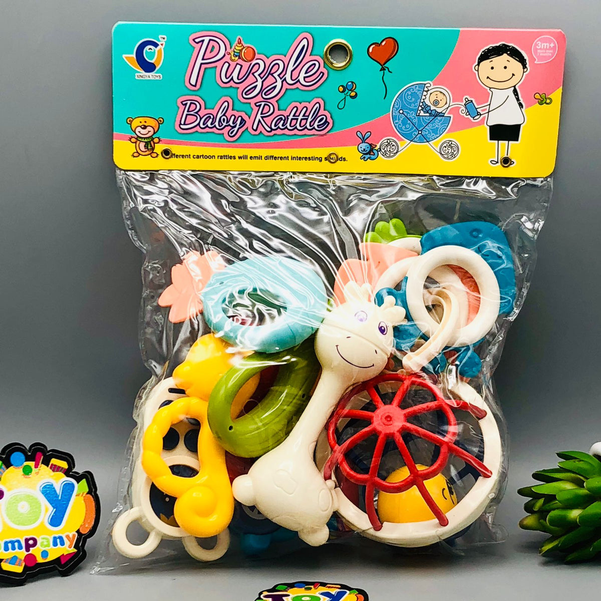 12Pcs Baby Puzzle Teether & Rattle Set