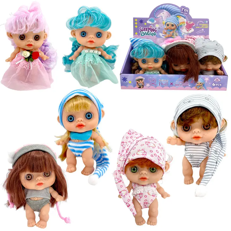Miniature Sleeping Baby Doll with Big Eyes - Assortment