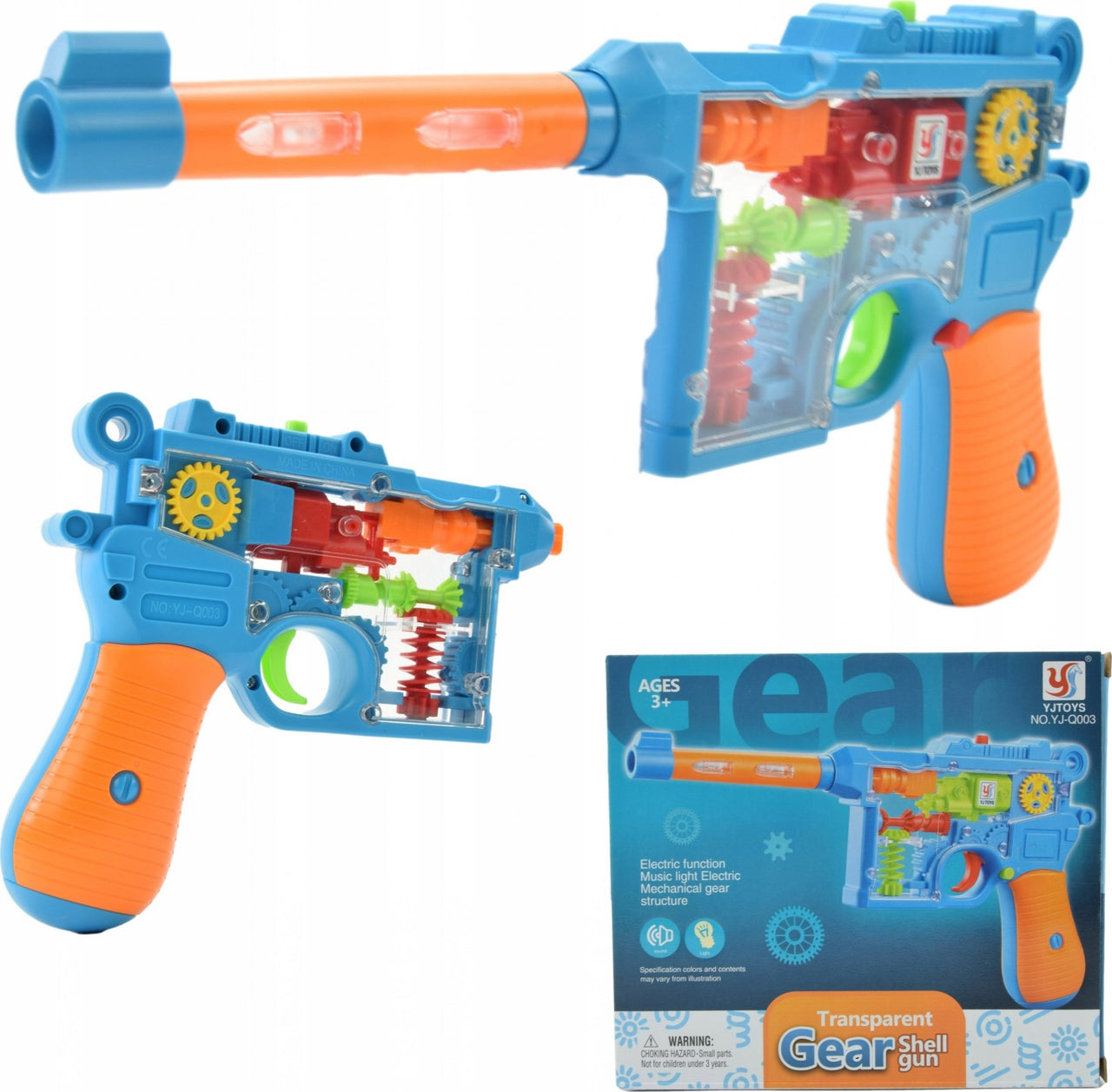 Transparent Gear Shell Electric Gun
