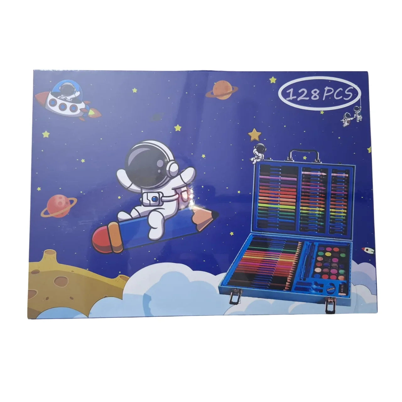 128Pcs Premium Space Kids Painting Kit Briefcase