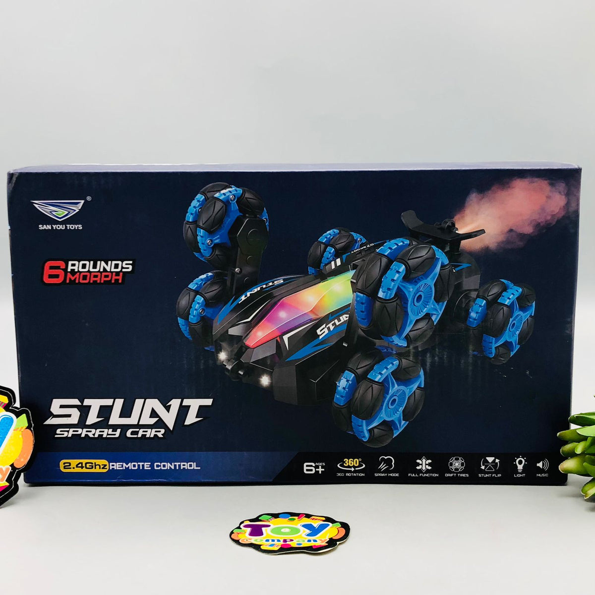 2.4GHz Remote & Watch Control 8 Wheels Stunt Spray Car