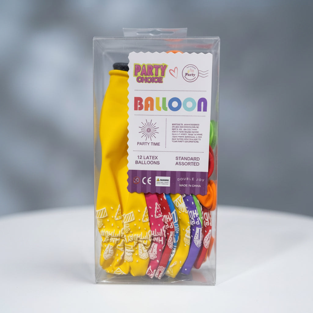 12Pcs Happy Birthday Latex Party Balloon 