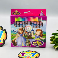 12Pcs Mini Sofia Themed Color Crayons