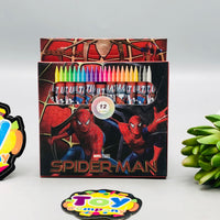 12Pcs Mini Spiderman Themed Color Crayons