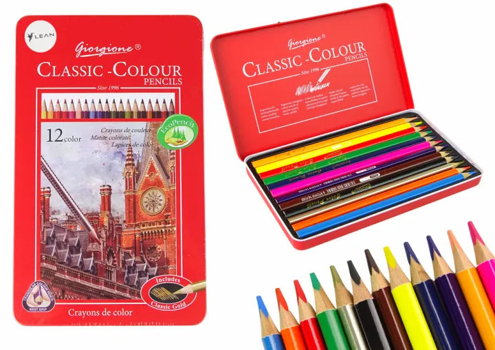 12Pcs Pencil Colors With Tin Box