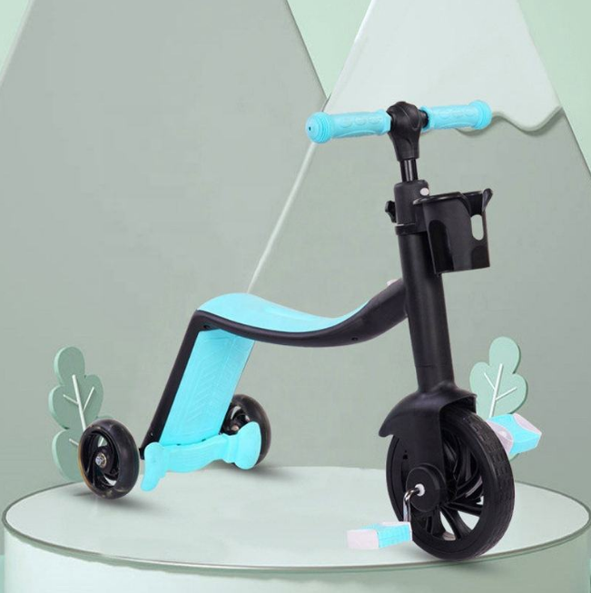 2in1 Kids Scooter & Convertible Tricycle - Blue