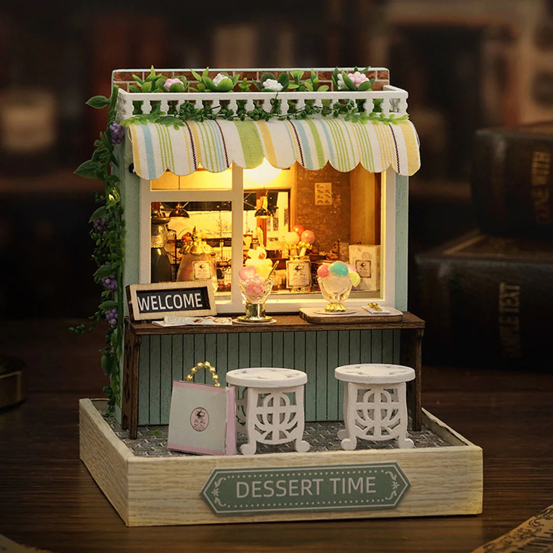DIY Miniature Dessert Time Shop With LED Lights