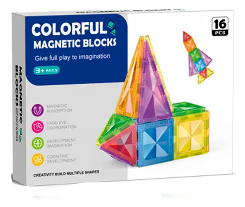 16Pcs Magic Magnetic Colorful Building Blocks