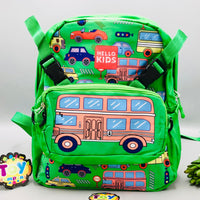 12* Inches Bus Themed Kids School Bag With Pocket