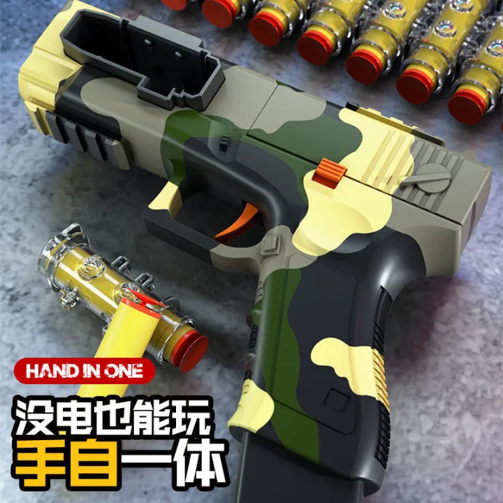 Manual Toy Gun Glock With 18Pcs Foam Darts Bullets