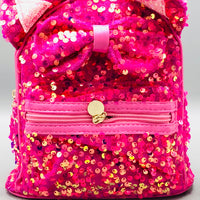 7.5* Inches Girls Fancy Kitty Backpack - Dark Pink