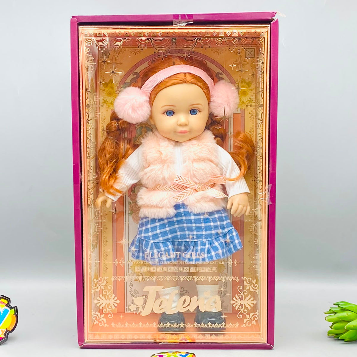 13.5* Inches Premium Check Ruffle Winter Doll