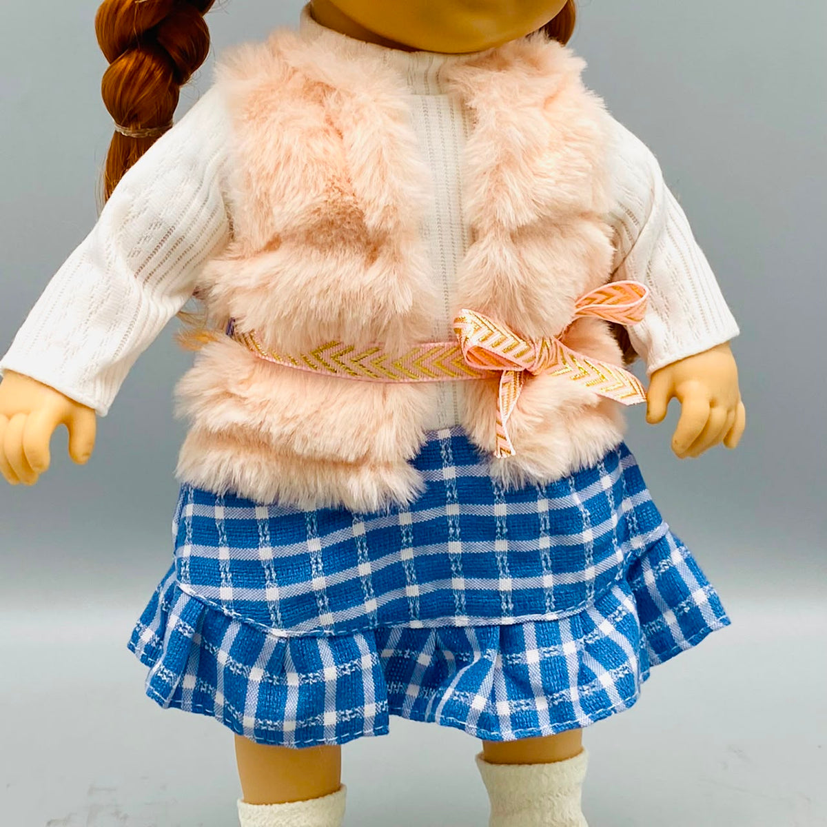 13.5* Inches Premium Check Ruffle Winter Doll
