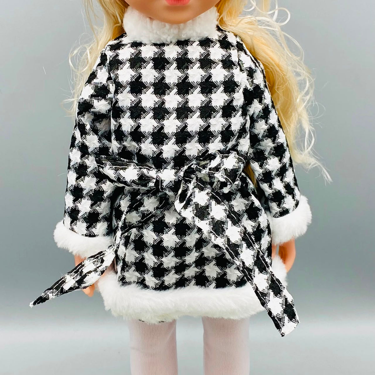 13.5* Inches Premium Houndstooth Winter Coat Doll