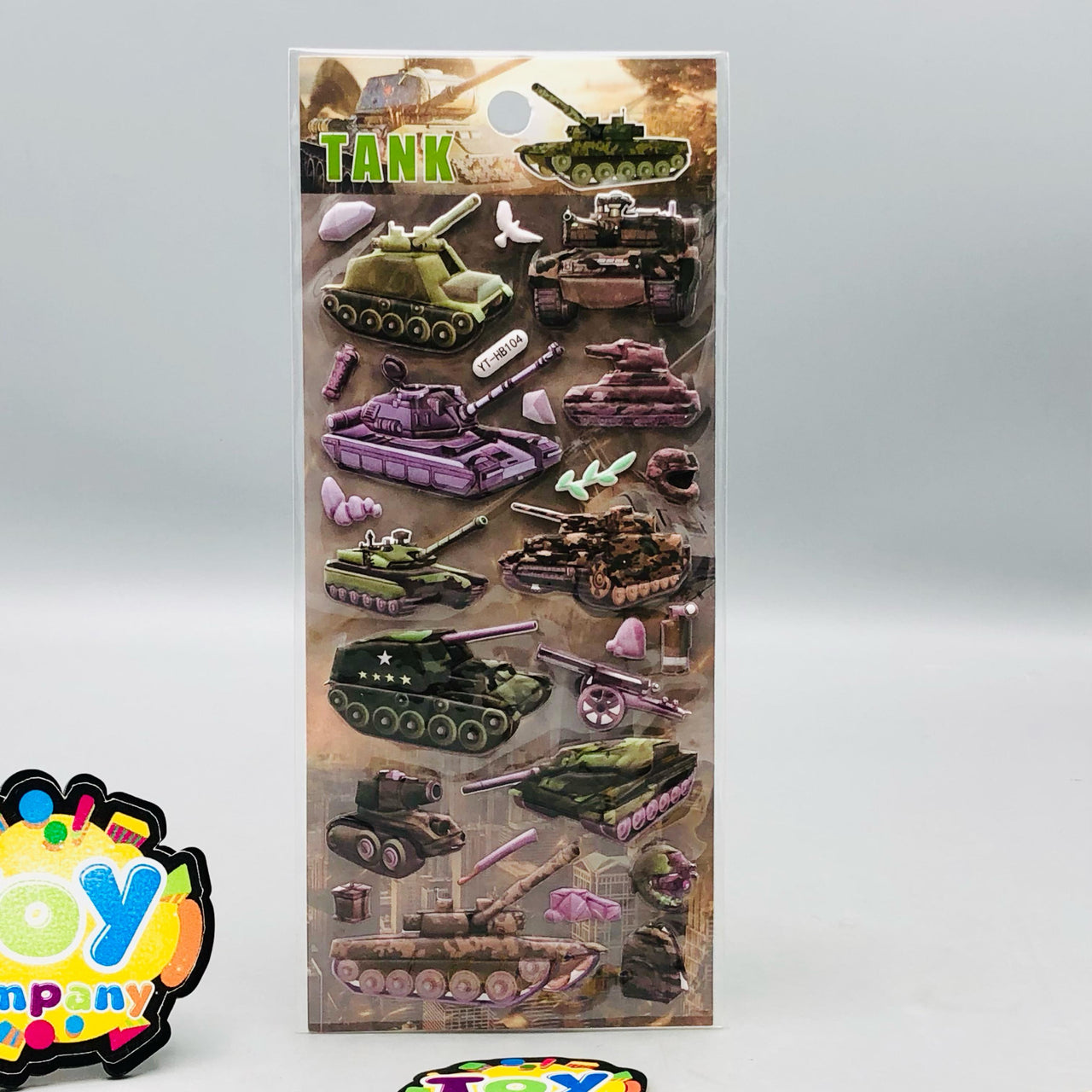 3D Tank Themed Sticker - 1Pc
