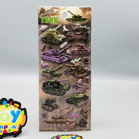 3D Tank Themed Sticker - 1Pc