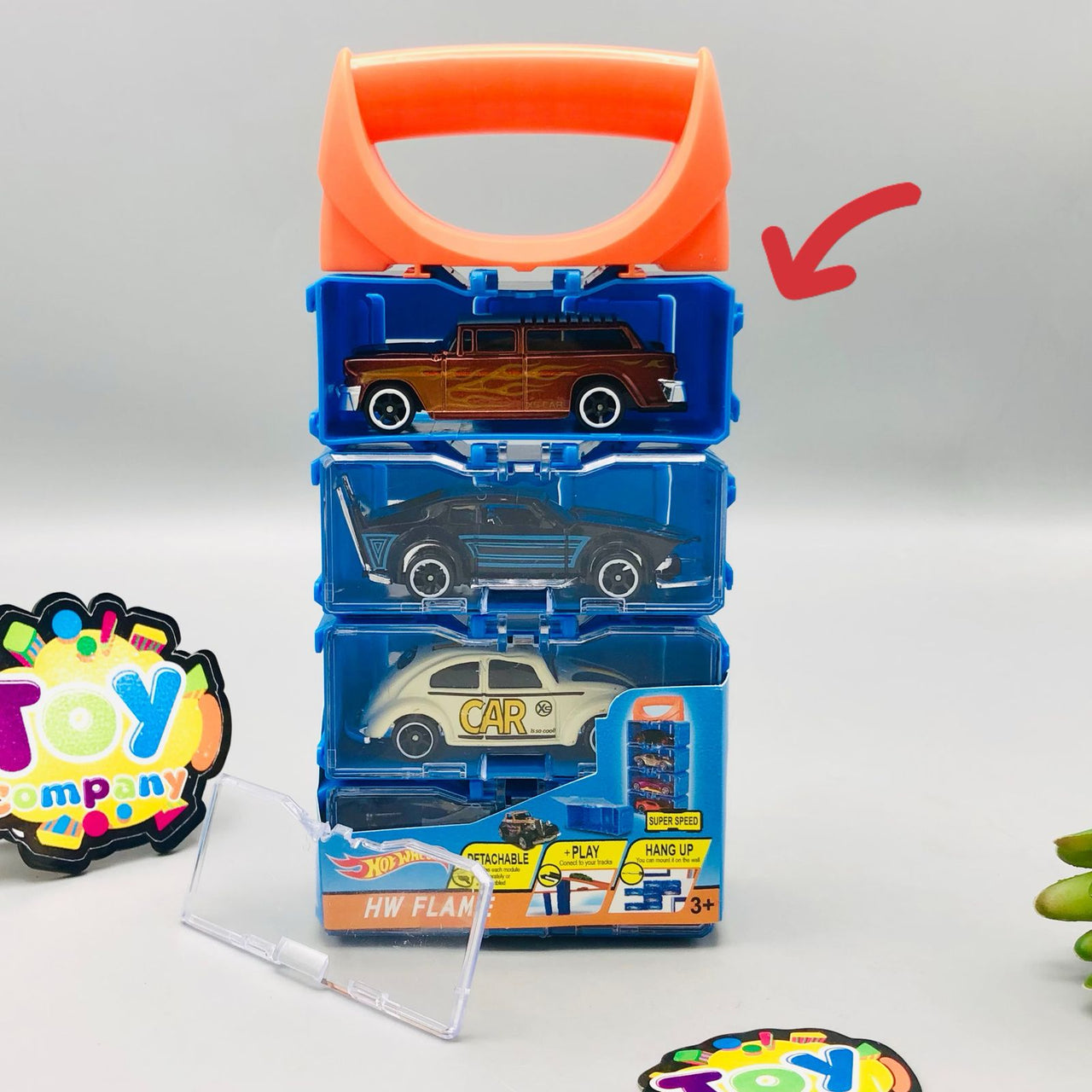 4Pcs Hot Wheel Diecast Cars with Display Racks - Damaged