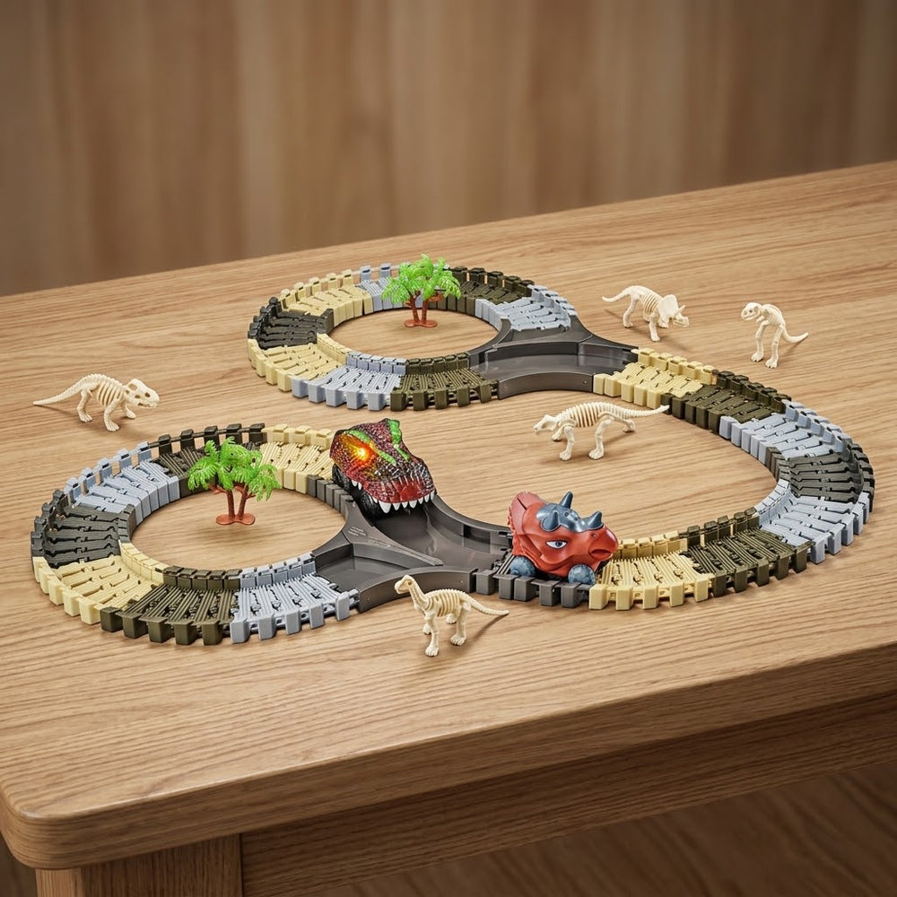 132Pcs Kids Dinos Flexible Track Set