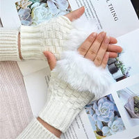 Thumbnail for Wool Fancy Fingerless Winter Gloves