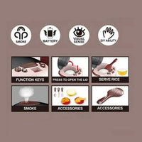 11Pcs Pretend Play Mini Rice Cooker Set With Smoke
