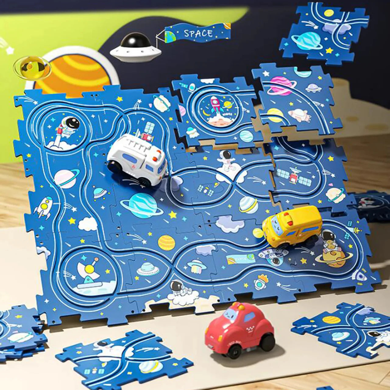 13Pcs DIY Track Electronic Vehicle Puzzle Set