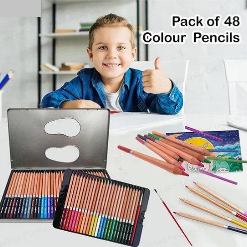 48Pcs Water Color Pencils Set With Tin Box
