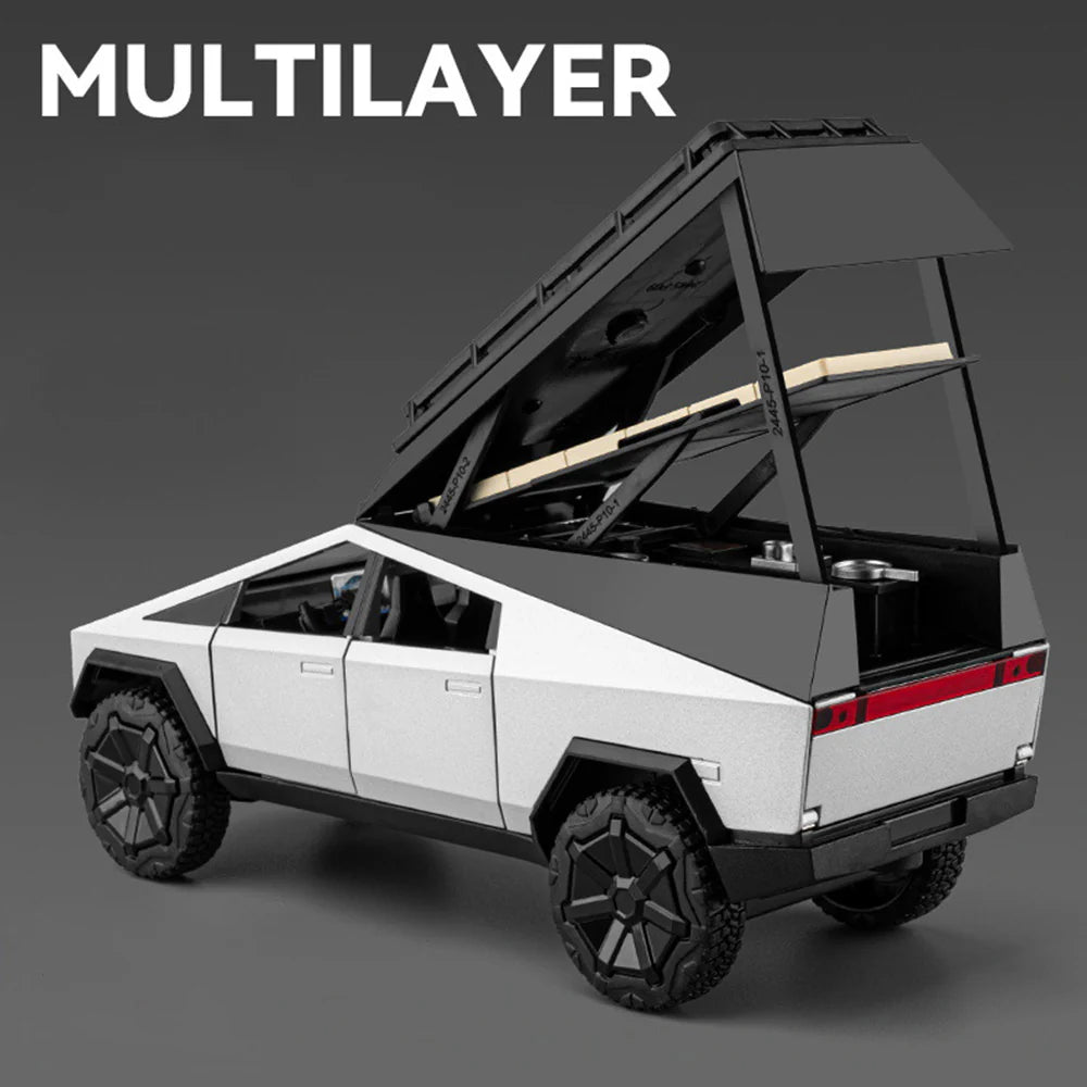 1:32 Diecast Tesla Camping Cybertruck With Bike