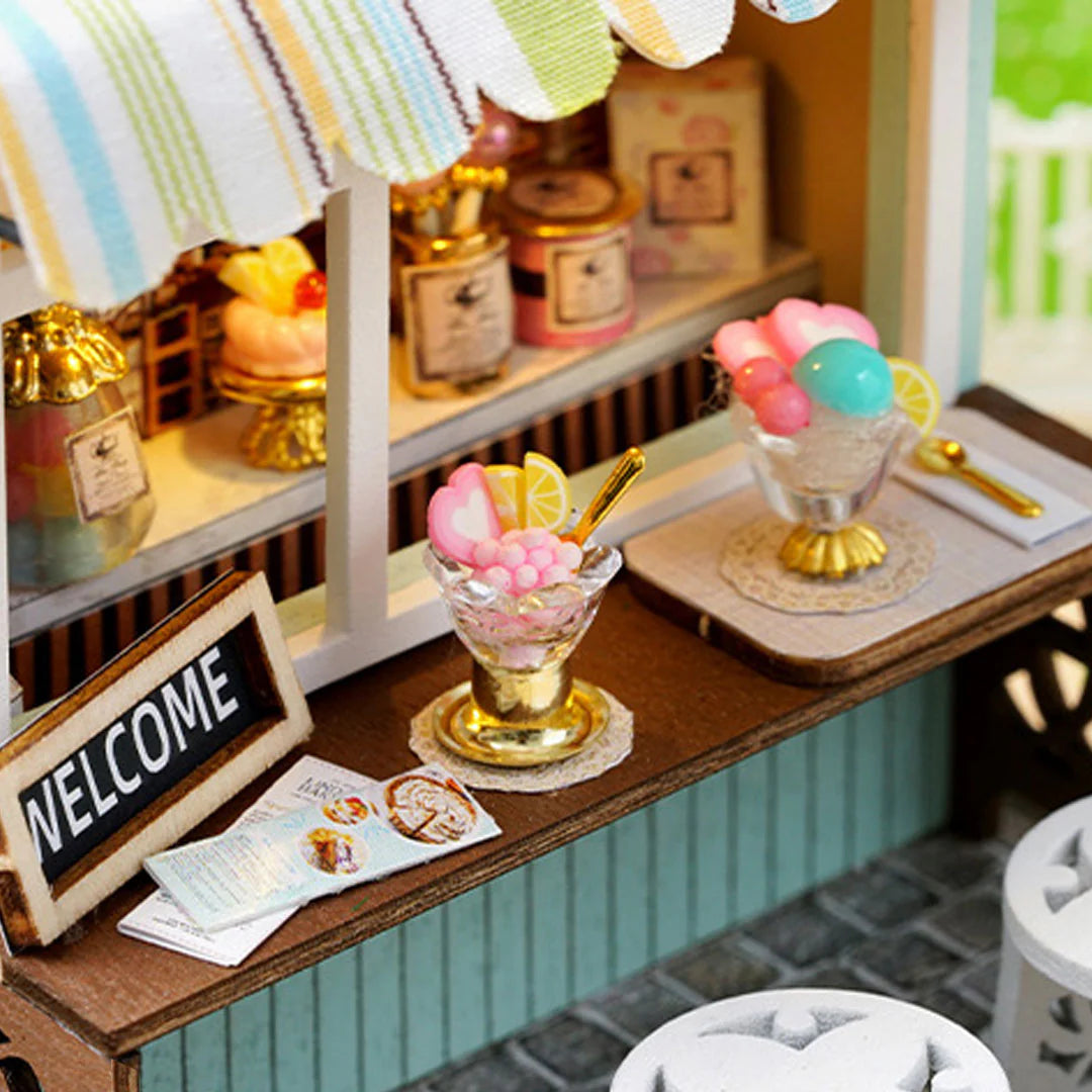 DIY Miniature Dessert Time Shop With LED Lights