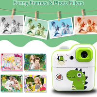 Kids Dinosaur Instant Digital Print Camera With Lights