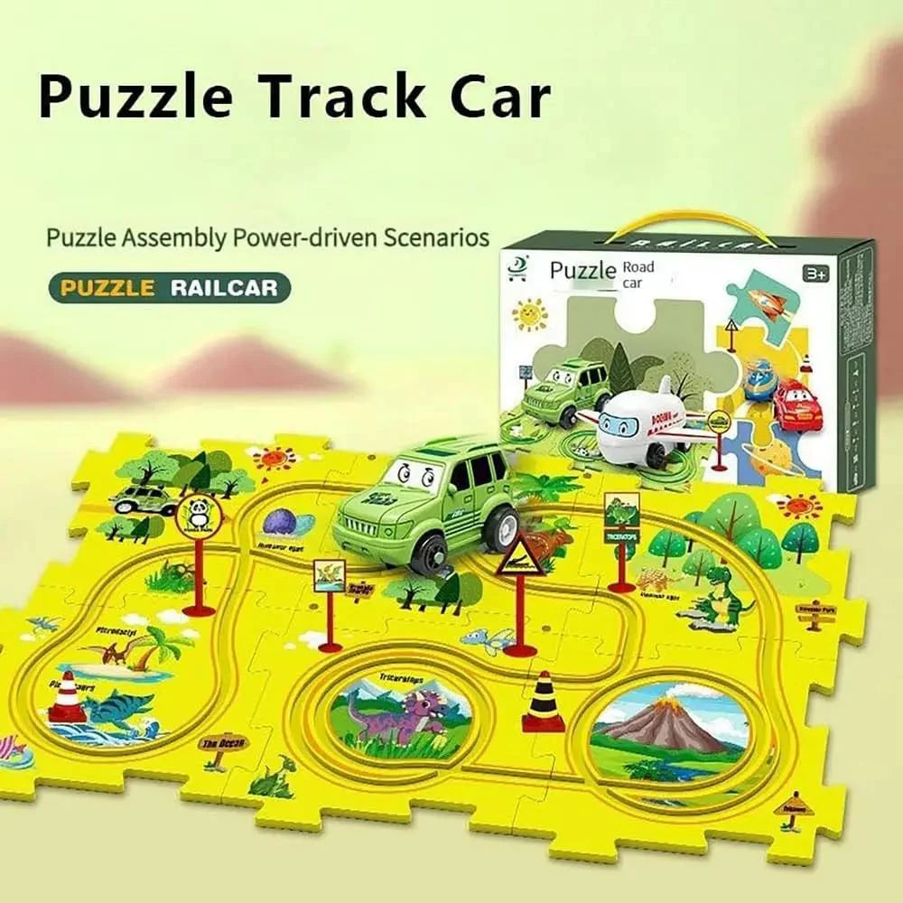 13Pcs DIY Track Electronic Vehicle Puzzle Set