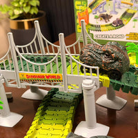 144Pcs Kids Dinosaur World Flexible Train Track Set