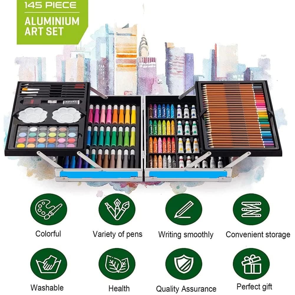 145Pcs Premium Stitch Themed Kids Painting Kit Briefcase