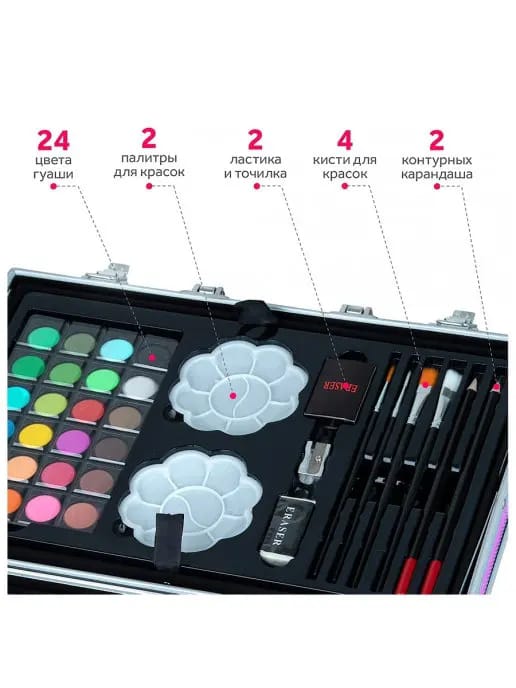 145Pcs Premium Girls Themed Kids Painting Kit Briefcase