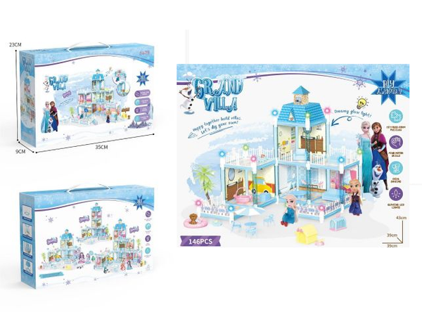 146Pcs DIY Frozen Grand Villa Doll House