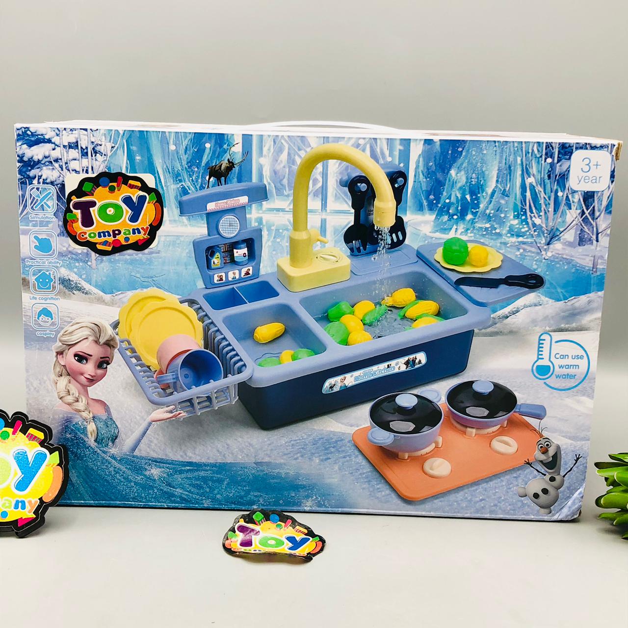 Electric Pretend Frozen Pumping Water Kitchen Sink