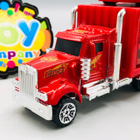 McQueen Inertial Container Truck With 2Pcs Alloy Cars