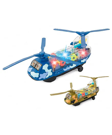 Musical Gear Transparent Helicopter With Lights