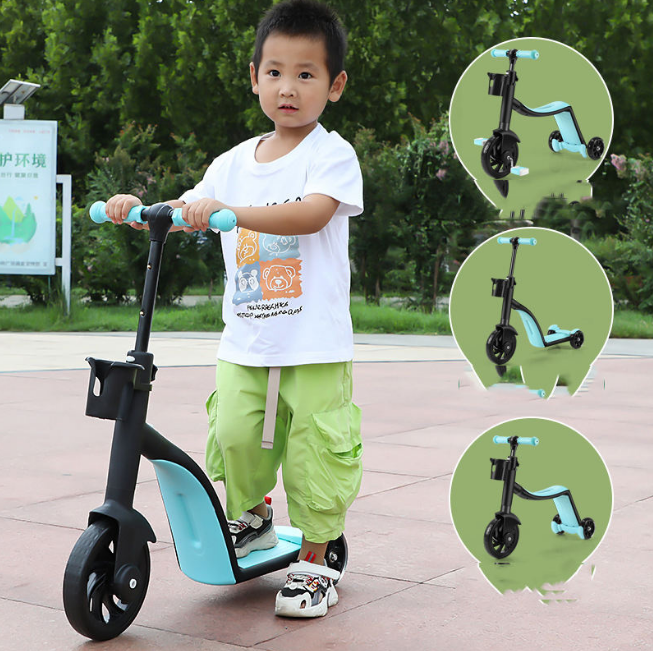 2in1 Kids Scooter & Convertible Tricycle - Blue