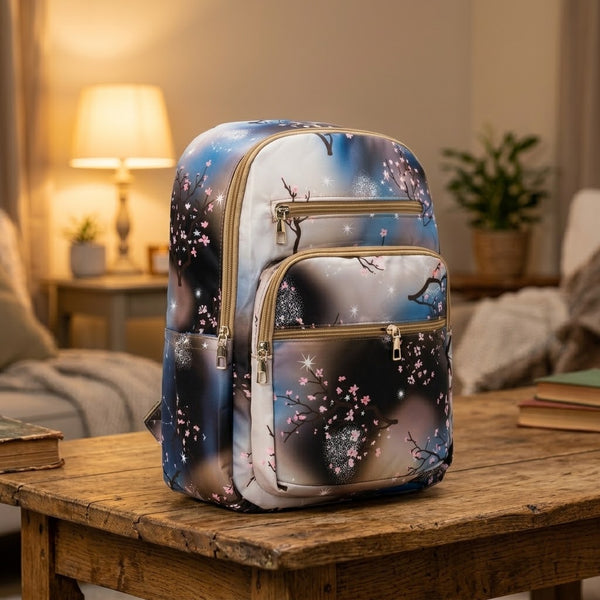 14 Inch Cherry Blossom Print Kids Backpack
