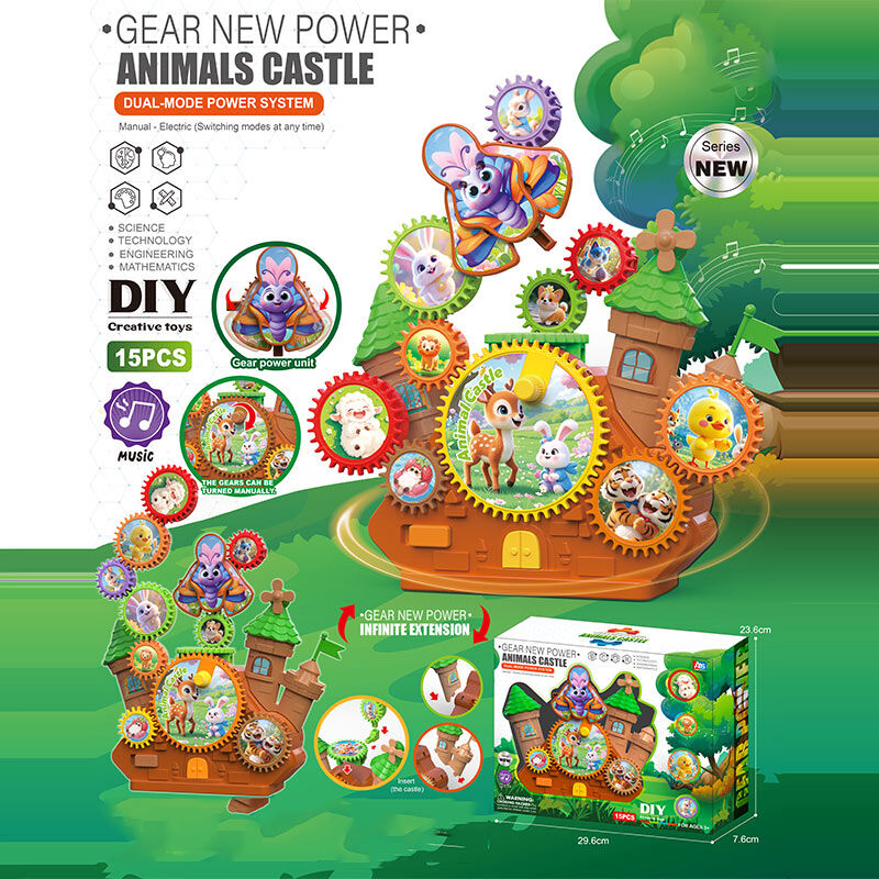 15Pcs DIY Gear Power Animal Castle