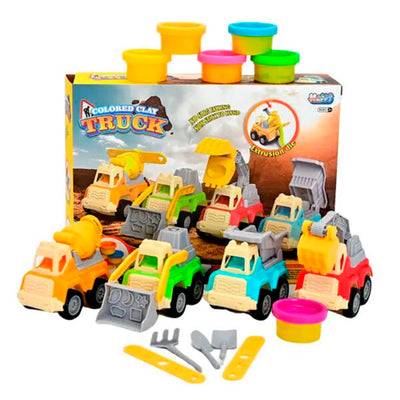 15Pcs DIY Truck Colored Play Dough Set
