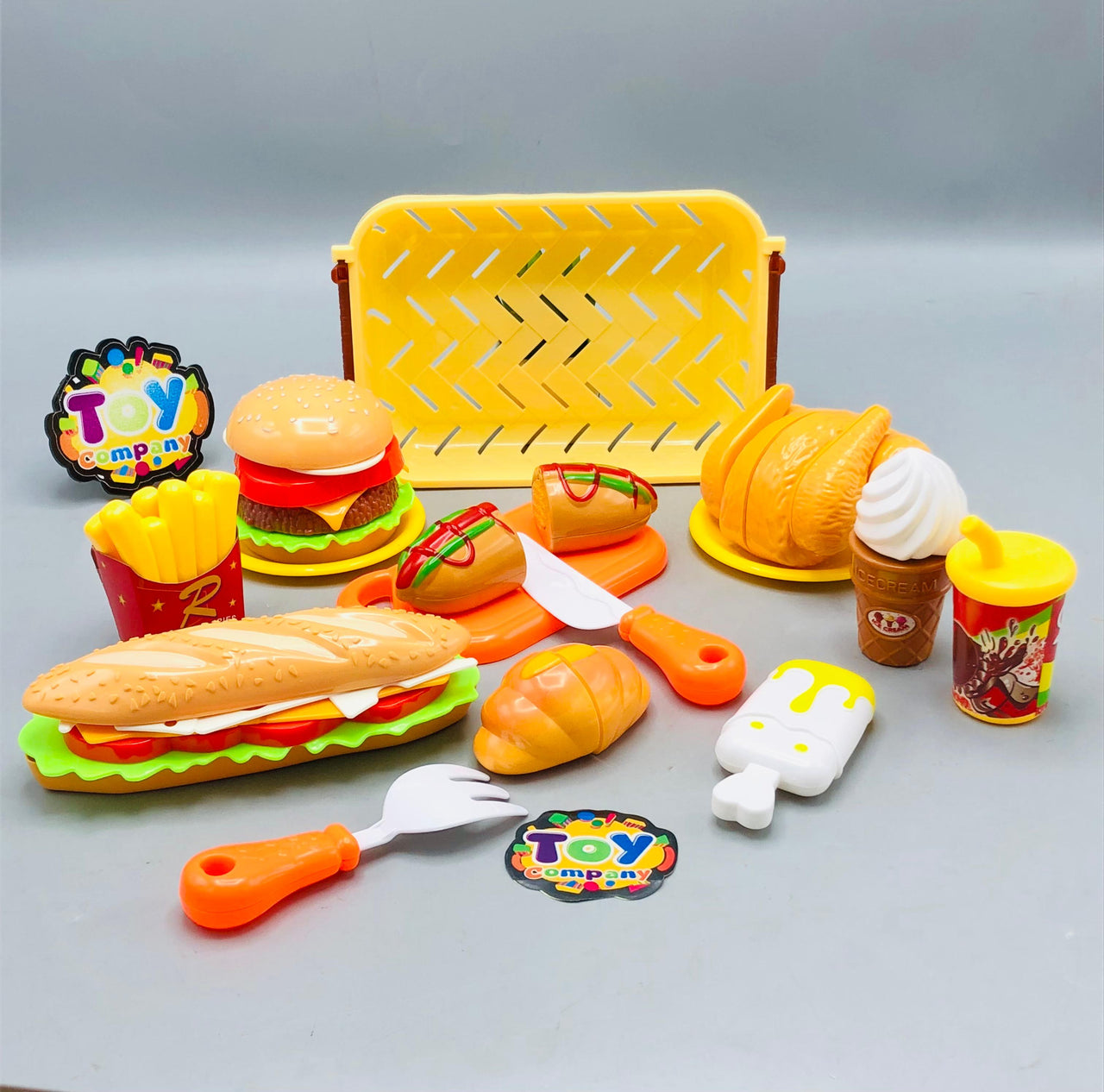 15Pcs Pretend Play Fast Food Cutting Set