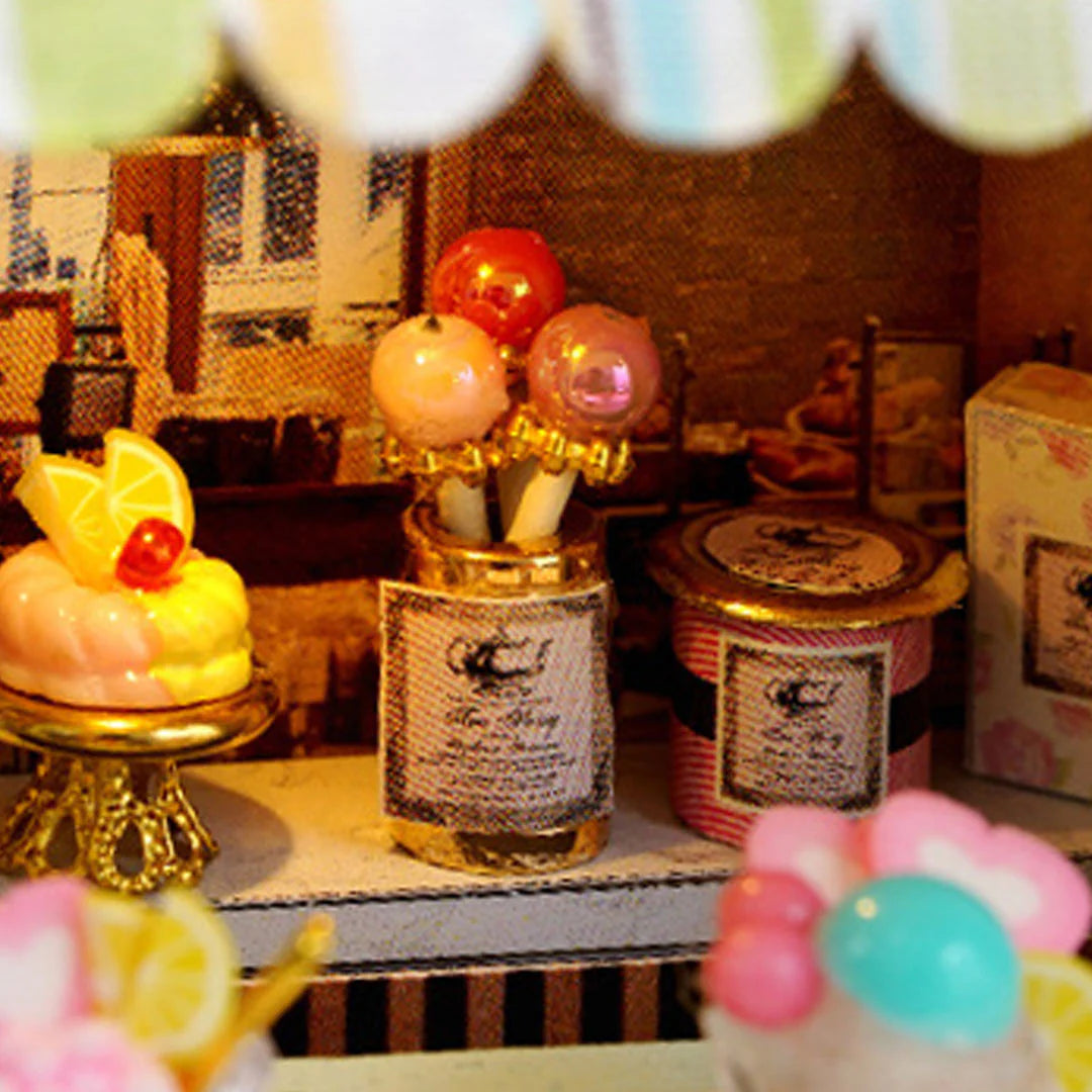DIY Miniature Dessert Time Shop With LED Lights