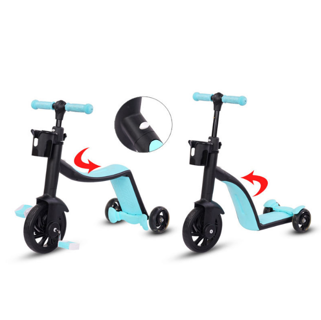 2in1 Kids Scooter & Convertible Tricycle - Blue